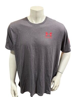 Under Armour Men’s Gray Red Freedom Logo Print Short Sleeve XXL